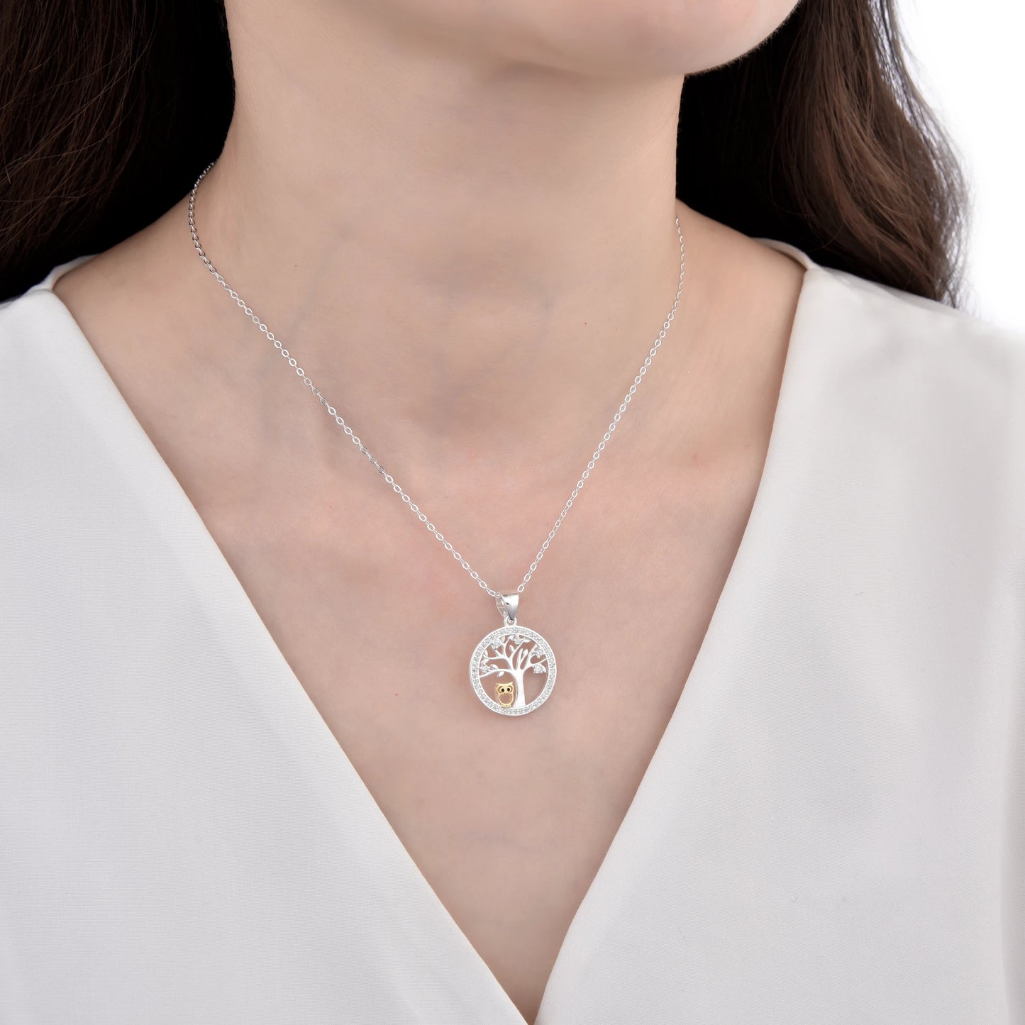 Owl and Tree Pendant